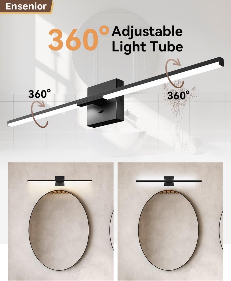 Ensenior Modern Bathroom Vanity Light 32 inch, Built-in Dimmer, 18.5W Dimmable 5CCT Led Bath Lights, Black Bar Vanity Light for Bathroom Mirror Cabinets Bedroom-FCC & ETL Certificated - Image 3
